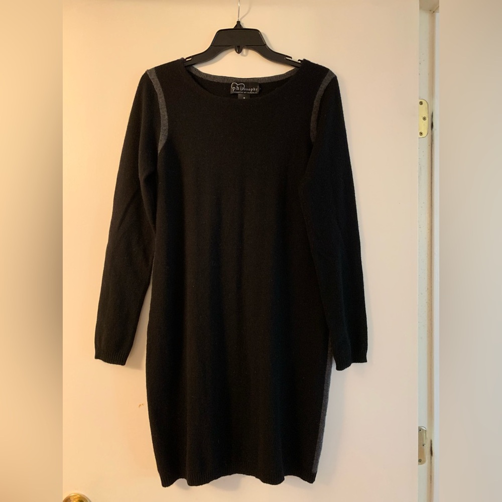 Women Cashmare Dress Black Gray